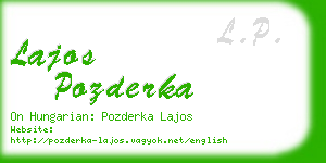 lajos pozderka business card